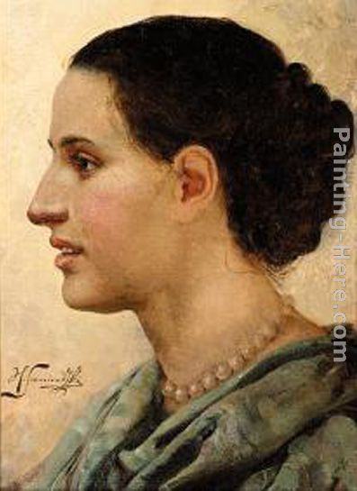 Henryk Hector Siemiradzki Portrait of a Young Woman